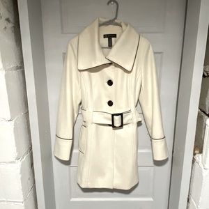 INC International Concepts White and Black PeaCoat